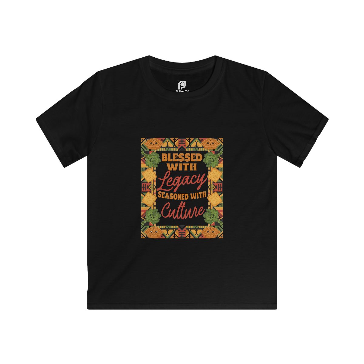 Blessed With Legacy, Seasoned With Culture Kids T-shirt